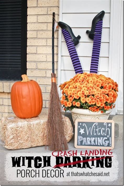 Witch Crash Landing Porch Display Diy Halloween Diy Outdoor