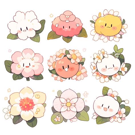 25 Kawaii Flowers Clipart Anime Flowers, Japanese Sunflower, Rose