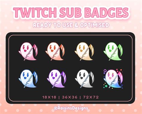 Ghost Sub Badges For Twitch Youtube Stream Bit Badges Subscriber