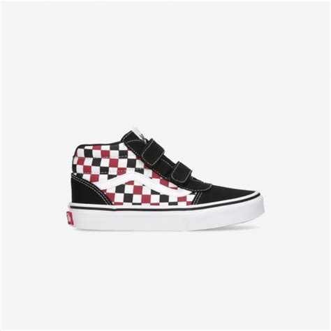 Zapatillas Vans Ward Mid V Negro Blanco Rojo Cuadros Niño Deportes Moya