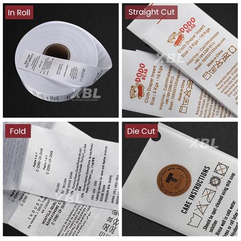 Printing Garment Wash Label Accessories Custom Brand Logo Tags Clothing