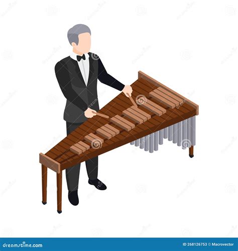 Xylophone Player Isometric Composition Stock Vector Illustration Of