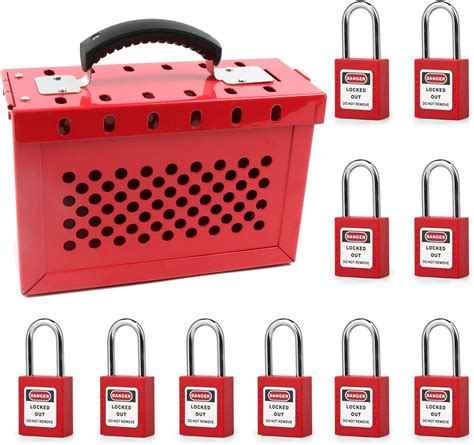 Omgtmd Lockout Tagout Lock Box Kit Portable Safety Padlock Box Loto Box