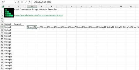 Excel Concatenate Strings Formula Examples