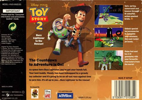 Disney•pixar Toy Story 2 Buzz Lightyear To The Rescue Cover Or