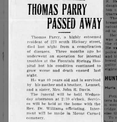 Thomas Jr Obit Newspapers