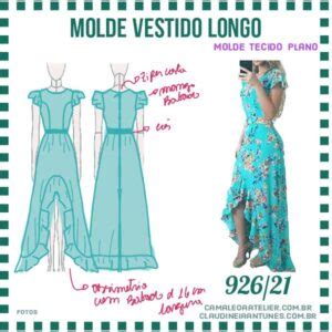 Molde Vestido Longo 926 21 CAMALEOA ATELIER DE COSTURA