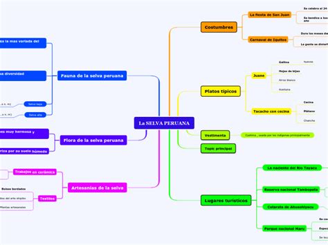 La Selva Peruana Mind Map Flora De La Selva Artesan A De La Selva