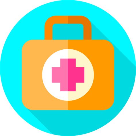 First Aid Kit Flat Circular Flat Icon