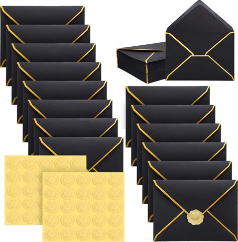 Pcs A Envelopes X Card Envelopes And Pcs Gold Embossed Wax