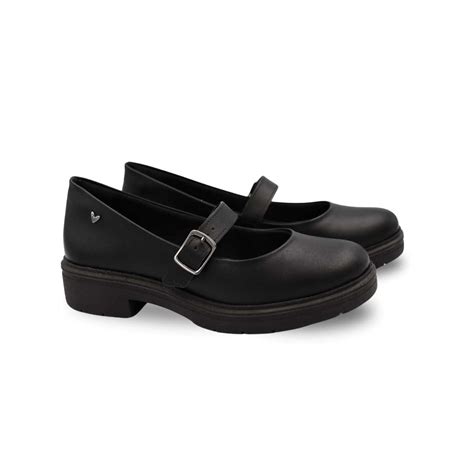 Sapato Mary Jane Mississipi Casual Salto Baixo Fivela Preto Mi883