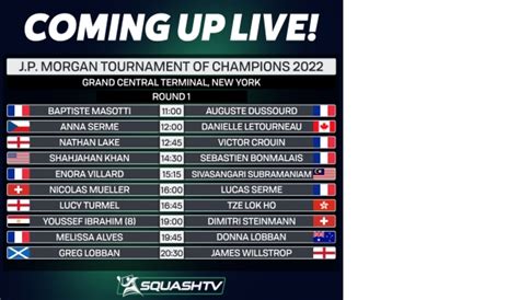 ToC Day Two How To Watch Live PSA Squash Tour