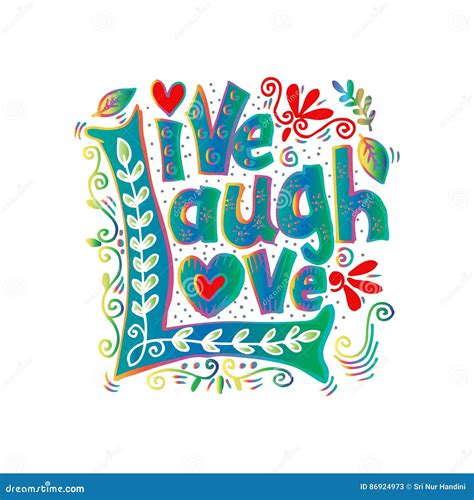 Live Laugh Love Hand Lettered Calligraphy Vector Illustration