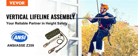 VEVOR Vertical Lifeline Assembly 0 55 X 100 Fall Protection Rope