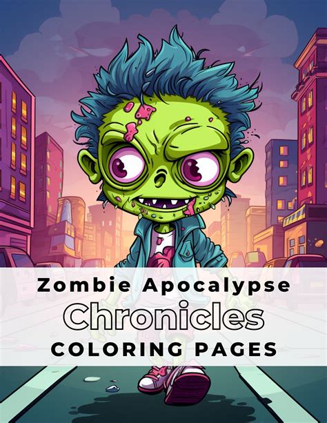 Zombie Apocalypse Coloring Pages Etsy