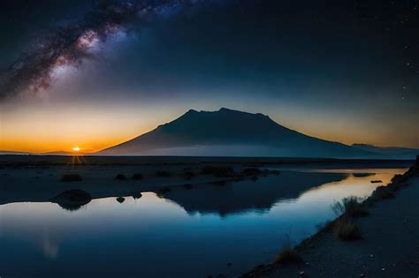 Monte kilimanjaro y línea de nubes al atardecer vista desde el paisaje