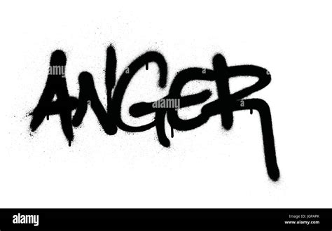 Graffiti Anger Word Sprayed In Black Over White Stock Vector Image