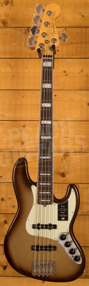 Fender American Ultra Jazz Bass V Rosewood Mocha Burst Peach Guitars