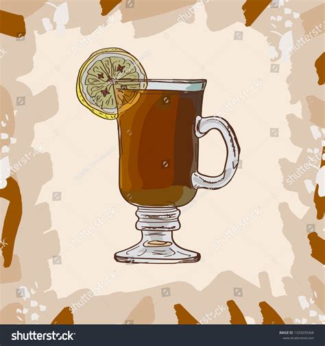 Hot Toddy Classic Warm Cocktail Illustration