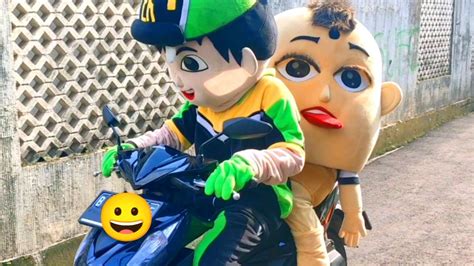 Badut Mampang Bonceng Naik Motor Bareng Badut Boboiboy Pipi Boneka