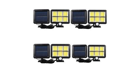 Set 4 Lampa 120 Led Cob Putere 50W Cu Incarcare Solara Waterproof IP65