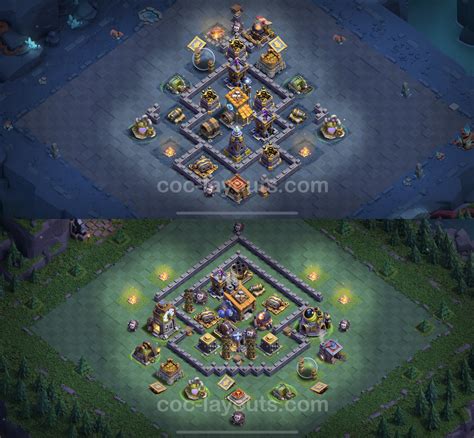 Meisterhütte Lvl 8 Anti 3 Sterne Base Link Layout Nachtdorf Coc Clash Of Clans 2023 Mh8