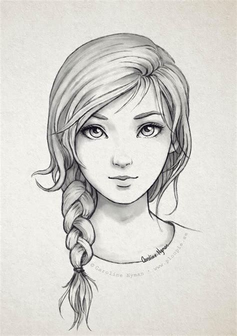 Free Lady Face Sketch Drawing For Kids Sketch Drawing Art