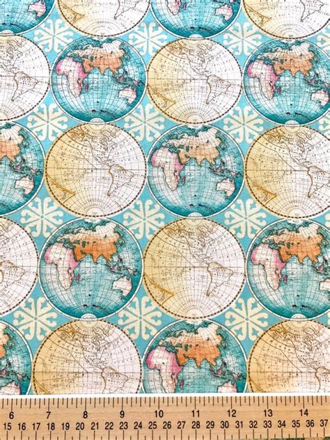 World Fabric World Travel Fabric 100 Cotton For Quilting And Etsy