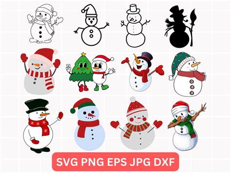 Snowman Svg Bundle Clipart Snowman Svg Snowman Faces Svg Bundle Snow