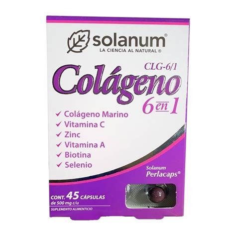 Suplemento alimenticio Solanum Perlacaps 6 en 1 colágeno 45 cápsulas de