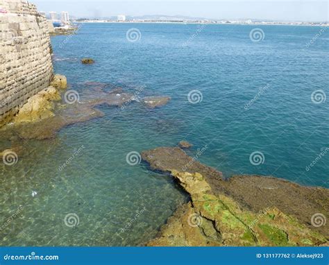 The Old Harbor of the Town of Acre on the Mediterranean Sea in Israel ...