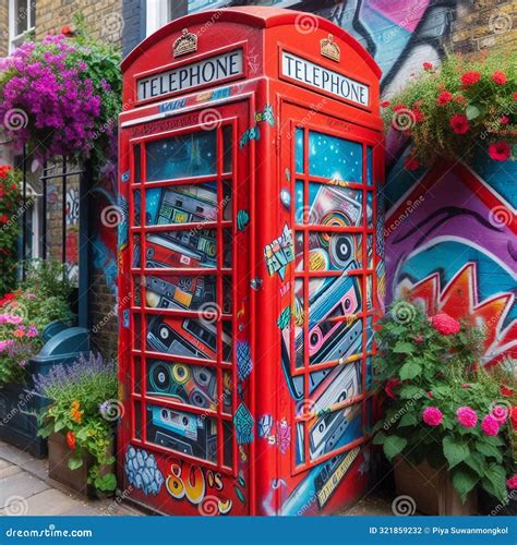 Iron Maiden Tribute In Red Telephone Booth Stock Illustration