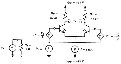 Fig The Basic Bjt Differential Pair Amplifier Configuration