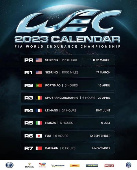 WEC 2023 Calendar : r/wec