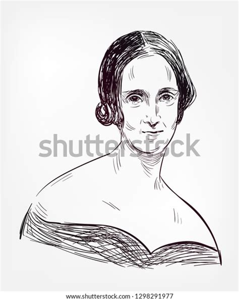 Mary Shelley Vector Sketch Illustration Portrait Stock Vector (Royalty ...