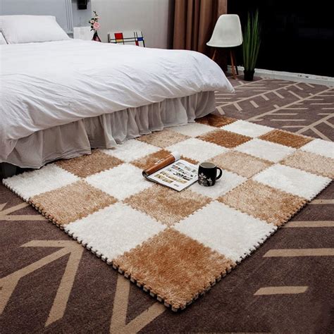 DIY Soft Plush No Slip Interlocking 30x30 Shag Carpet Squares – Classy ...