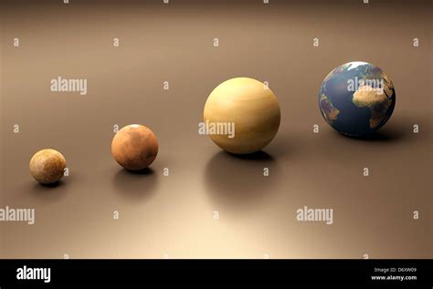 A Rendered Size Comparison Sheet Between The Planets Mercury Mars