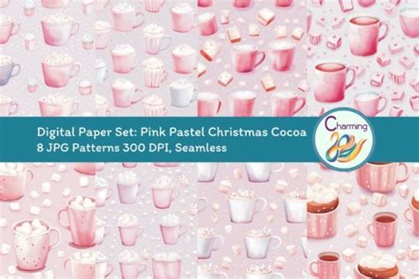 Digital Papers Set Christmas Hot Cocoa Graphic By Charming Creative Fabrica