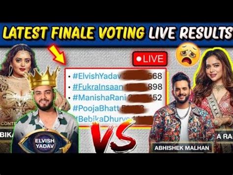 Elvish Yadav VS Fukra Insaan Latest Finale Live Voting Counts Bigg