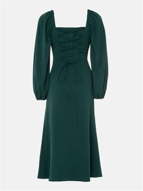 Платье миди с корсетной вставкой на талии :: LICHI - Online fashion store