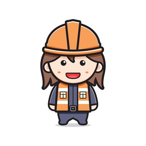 Cute girl miner cartoon icon vector illustration 3009886 Vector Art at Vecteezy