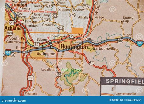 Map Image of Huntington West Virginia Stock Photo - Image of ...