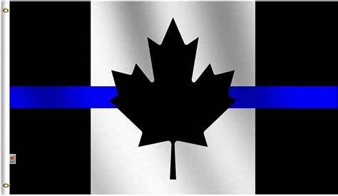 Rhunt Thin Blue Line Canada Flag 3x5 Ftquadruple Stitched Fly End