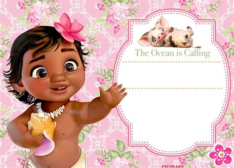 Moana Birthday Invitation Template Free