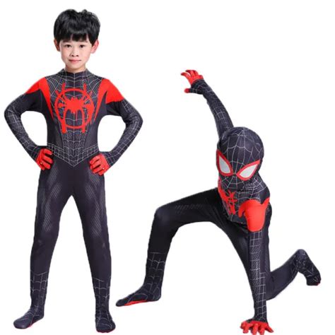 Costume Spider Man Enfants Miles Morales Cosplay Costume Fantaisie Paty