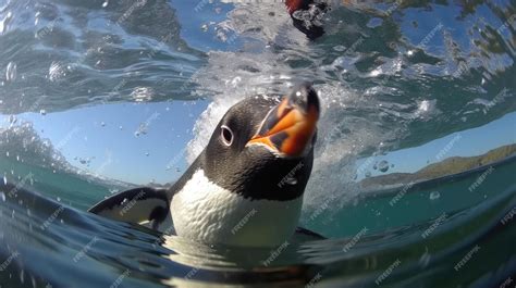 Premium AI Image | Gentoo penguin swimming marine life underwater ocean ...