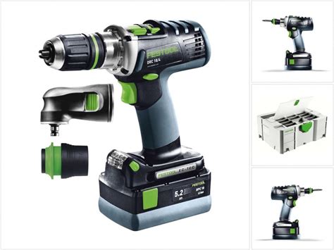 Festool Perceuse Visseuse Sans Fil DRC 18 4 Li 5 2 Set Quadrive Amazon