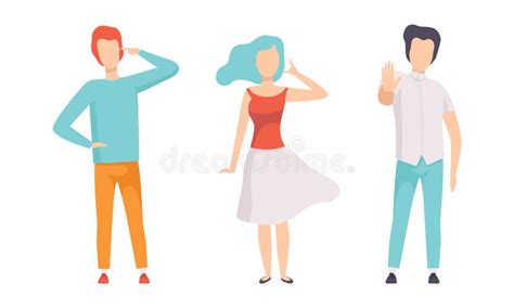 People Gesturing Set, Person Showing Negative and Positive Hand ...