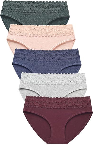 Aymeff Cotton Underwear For Women Lace Bikini Panties Soft Stretch Hipster Breathable Briefs
