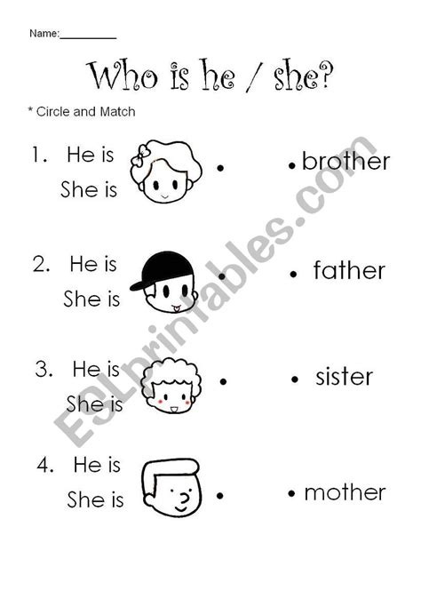 He Is She Is Esl Worksheet By Tthappy